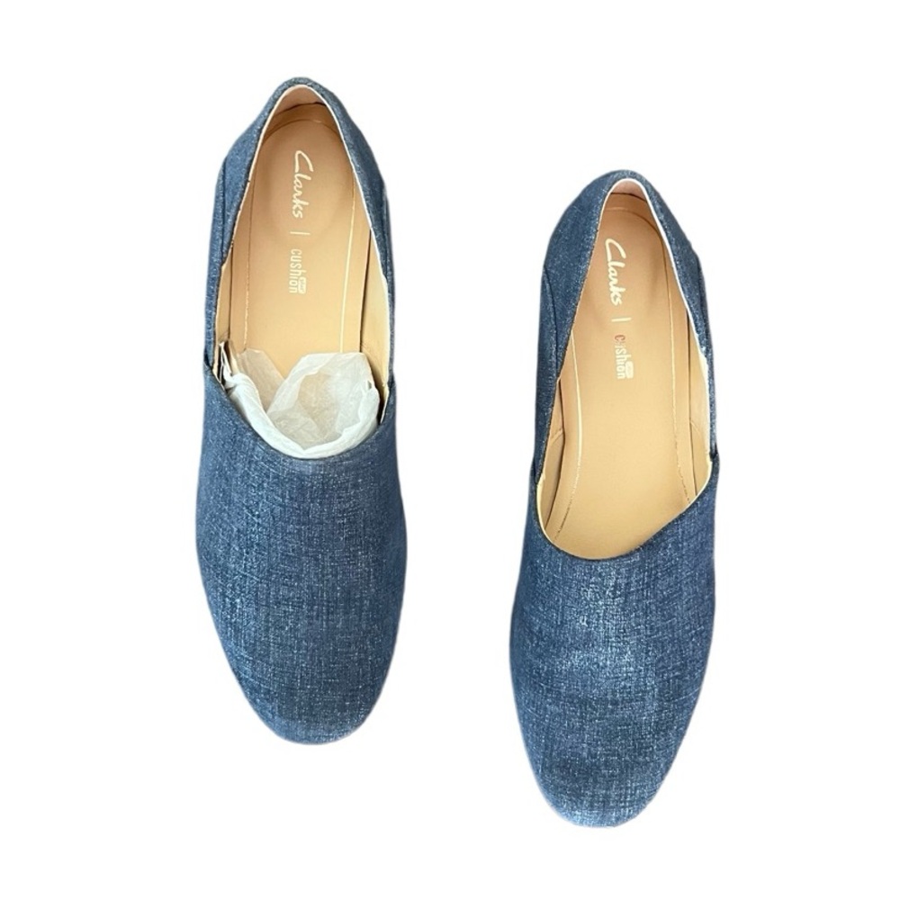 Clarks Women's Slip-On Denim Blue Flats